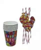 Одноразовая посуда Happy Birthday Красный 36 шт